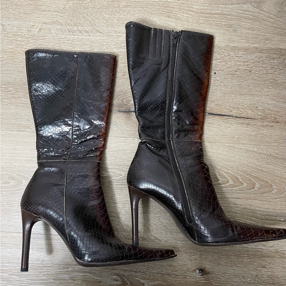 Renzo Formentini Brown Snakeskin Boots